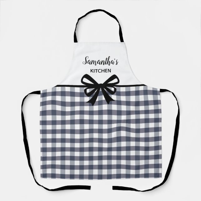 Delantal Personalizado Texto negro Búfalo blanco trenzado C (Anverso)