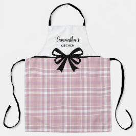 Delantal Personalizado Texto Negro Búfalo Rosa Cocina Cuta