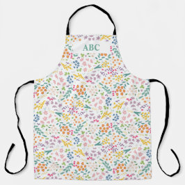 Delantal Personalizado Textos Margen de flores silvestres