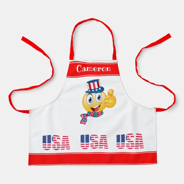 Delantal Personalizado Tío de Texto Sam Emoji con Gorra y b (Anverso)