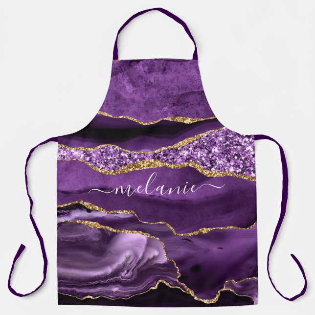 Delantal Personalizado Tu Nombre Apron Agate Morple Violet  (Anverso)