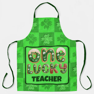 Delantal Personalizado Vintage St Patricks Day One Lucky Te