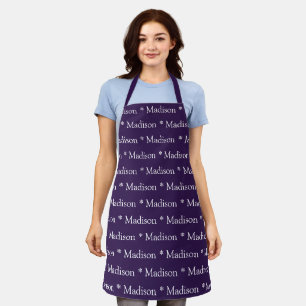 Delantal Personalizado violeta púrpura texto modelo modern