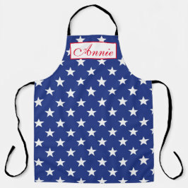 Delantal Personalizar Apron - White Stars Blue BG