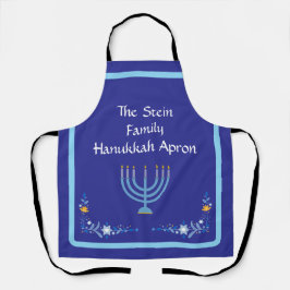 Delantal Personalizar Blue HANUKKAH Menorah