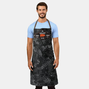 Delantal Personalizar Camuflaje Negro de Cerdo Hog Naranja 