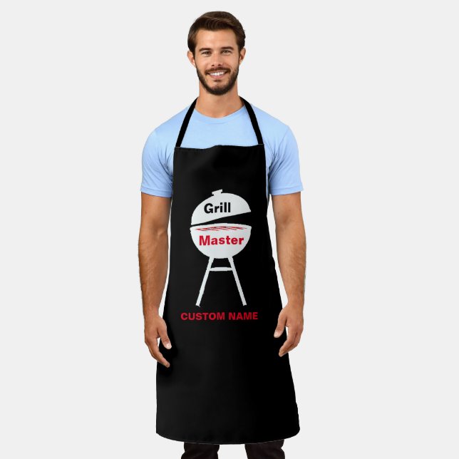 Delantal Personalizar con nombre Personalizado Chef negro H (Gastado)