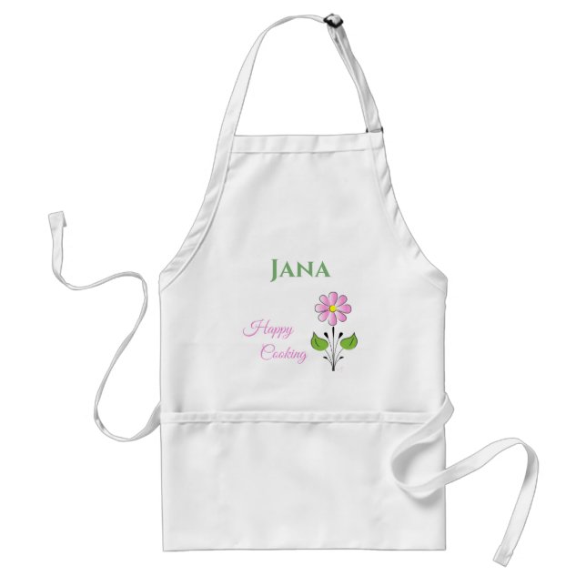 Delantal Personalizar de flores de cocina feliz Apron adult (Frente)