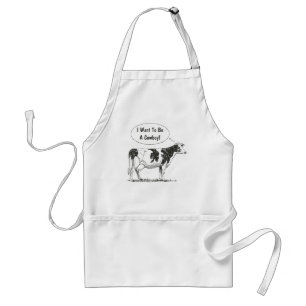 Delantal Personalizar de la vaca del pensamiento de
