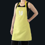 Delantal Personalizar monograma blanco pálido inicial<br><div class="desc">Personalizar monograma inicial amarillo pálido Apron Unisex. Disponible en muchos tamaños. Ideal para cocineros,  chefs,  cerámica,  cerámica,  artesanía,  trabajo,  cocina,  cocina,  cocción,  cocción,  barbacoa,  parrillada,  comercios y tiendas,  etc</div>