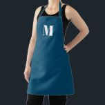 Delantal Personalizar monograma blanco verde azulado inicia<br><div class="desc">Personalizar monograma inicial azul verde azulado Apron Unisex. Disponible en muchos tamaños. Ideal para cocineros,  chefs,  cerámica,  cerámica,  artesanía,  trabajo,  cocina,  cocina,  cocción,  cocción,  barbacoa,  parrillada,  comercios y tiendas,  etc</div>