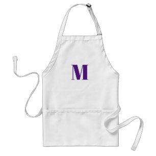 Delantal Personalizar monograma blanco violeta violeta inic