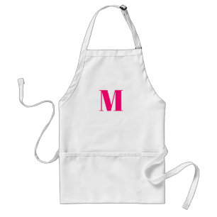 Delantal Personalizar monograma inicial fucsia rosa calient