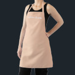 Delantal Personalizar Nombre texto albaricoque elegante min<br><div class="desc">Personalizar Nombre texto minimalista elegante albaricoque color beige blanco Apron Personalizar,  personalizable con nombre,  cita,  frase o texto. Excelente para cocineros,  chefs,  cerámica,  artesanía,  trabajo,  cocina,  horneado,  barbacoa,  parrilladas,  comercios y tiendas,  etc.</div>