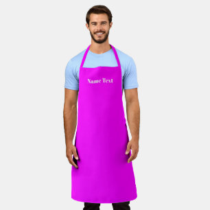 Delantal Personalizar Nombre texto magenta elegante minimal