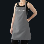 Delantal Personalizar Nombre texto minimalista blanco elega<br><div class="desc">Personalizar Nombre texto minimalista elegante blanco gris Apron Personalizar,  personalizable con nombre,  cita,  frase o texto. Excelente para cocineros,  chefs,  cerámica,  artesanía,  trabajo,  cocina,  horneado,  barbacoa,  parrilladas,  comercios y tiendas,  etc.</div>