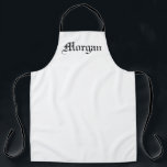 Delantal Personalizar personalizado con el código de NOMBRE<br><div class="desc">Personalizar personalizado con NOMBRE,  monograma o texto Apron delantal blanco y negro. Excelente para cocineros,  chefs,  cerámica,  artesanía,  trabajo,  cocina,  horneado,  barbacoa,  parrilladas,  comercios y tiendas,  etc.</div>