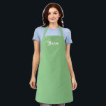 Delantal Personalizar personalizar NOMBRE monograma sage ve<br><div class="desc">Personalizar personaliza con NOMBRE monograma Apron sage verde y blanco. Excelente para cocineros,  chefs,  cerámica,  artesanía,  trabajo,  cocina,  horneado,  barbacoa,  parrilladas,  comercios y tiendas,  etc.</div>