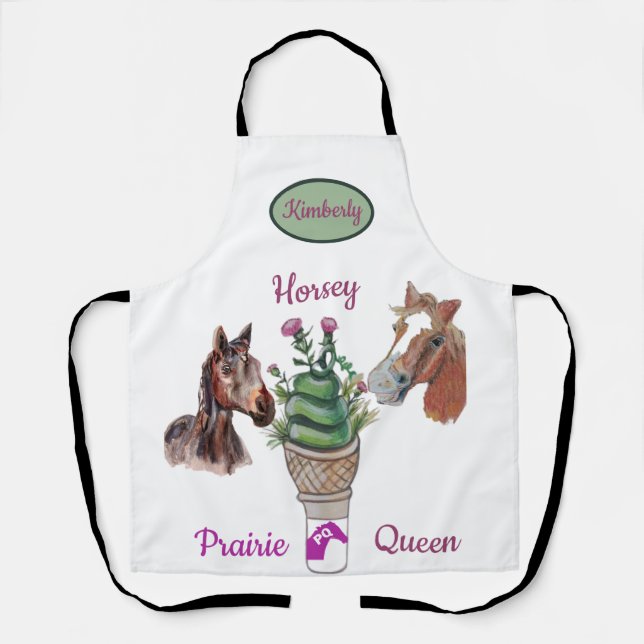 Delantal Personalizar reina Horsey prairie (Anverso)