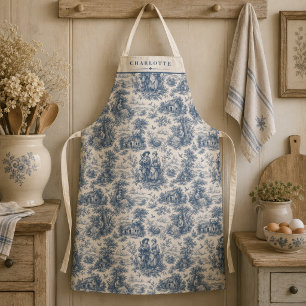 Delantal Personalizar Toile del Campo Francés en Azul Polvo