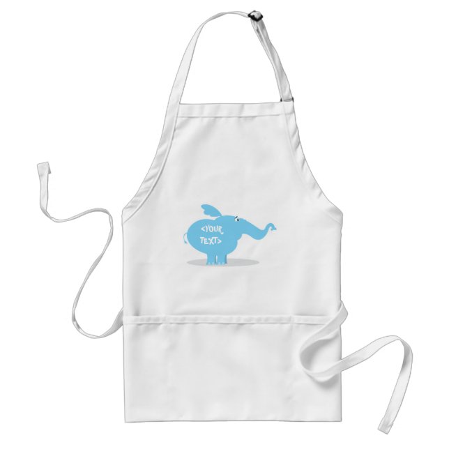Delantal Personalizar un elefante,<YOUR TEXT> (Frente)