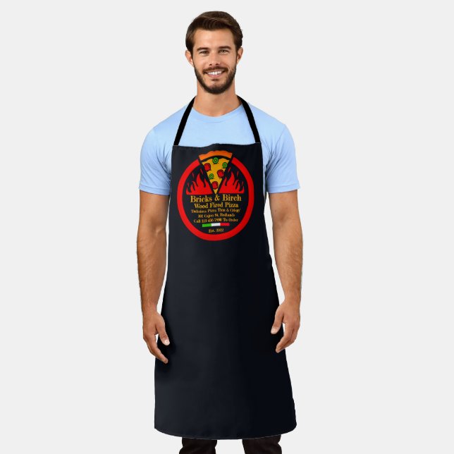 Delantal Personalizar Wood Fired Pizza Restaurant Promo (Gastado)