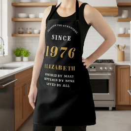Delantal Personalized 50th Birthday 1976 Black & Gold
