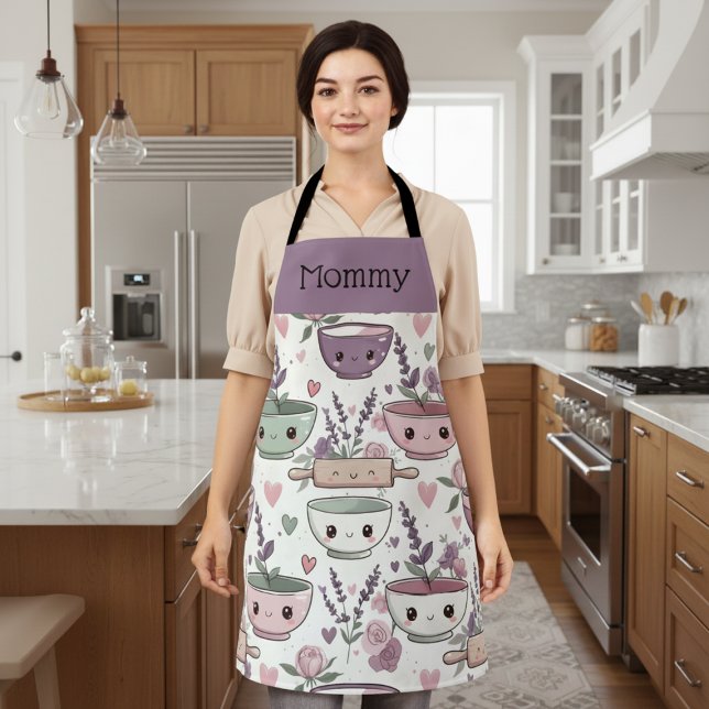 Delantal Personalized Apron Smiling Floral Baking Crew (Subido por el creador)