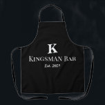 Delantal Personalized Black Apron with Name & Monogram – Ho<br><div class="desc">Serve drinks in personalized style with this custom apron. Perfect for bartenders,  hosts,  or home bar enthusiasts. Matches your custom bar mat set.</div>