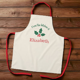 Delantal Personalized Christmas Apron From the Kitchen of