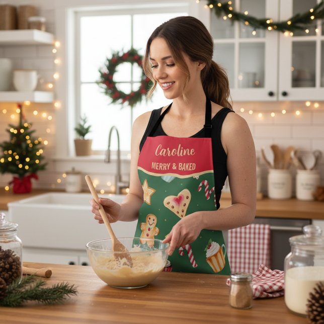 Delantal Personalized Christmas Baking Pattern (Subido por el creador)