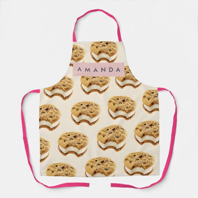 Delantal Personalized Cookie Ice Cream Sandwich Pattern (Anverso)
