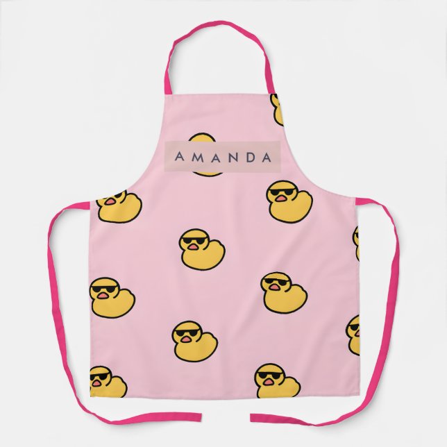 Delantal Personalized Cool Yellow Rubber Duck Pattern (Anverso)