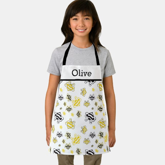 Delantal Personalized Cute Bees Pattern Apron – Honey Bee (in situ)