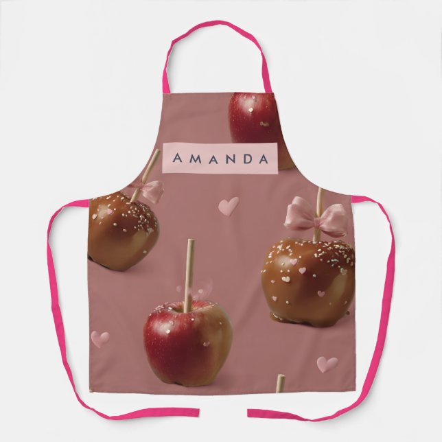 Delantal Personalized Cute Caramel Apple Pattern Apron (Anverso)