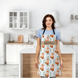 Delantal Personalized Cute Fox woodland kitchen 