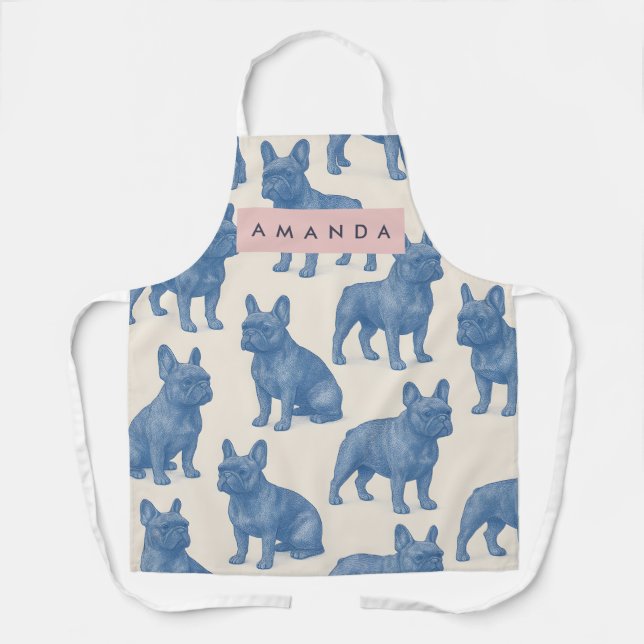 Delantal Personalized Cute French Bulldog (Anverso)