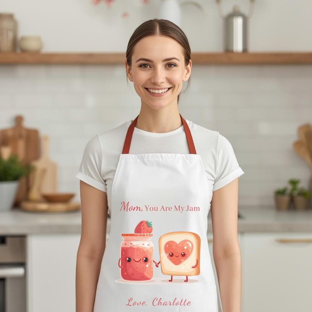 Delantal Personalized Cute Strawberry Jam Mothers Day Gift (Subido por el creador)