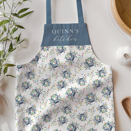 Delantal Personalized Deck the Claws Coastal Crab Christmas