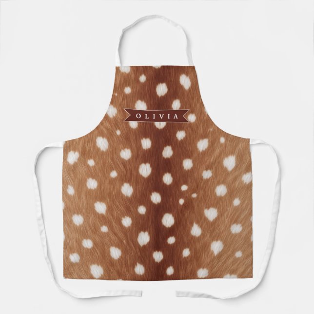 Delantal Personalized Deer Print Neutral Aesthetic Gifts (Anverso)