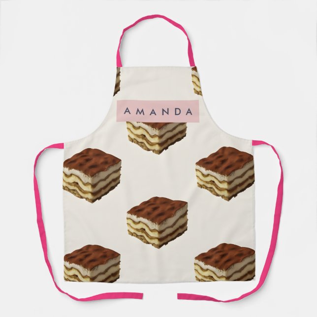 Delantal Personalized Delicious Tiramisu Dessert Pattern (Anverso)
