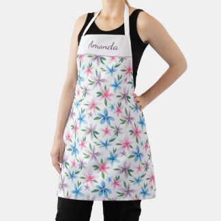Delantal Personalized Floral custom All-Over Print Apron