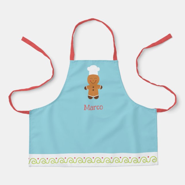 Delantal Personalized Gingerbread Chef Kids Apron (Anverso)