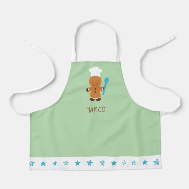 Delantal Personalized Gingerbread Chef Kids Apron (Anverso)