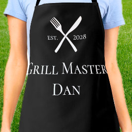 Delantal Personalized Grill Master BBQ utensils EST. Year