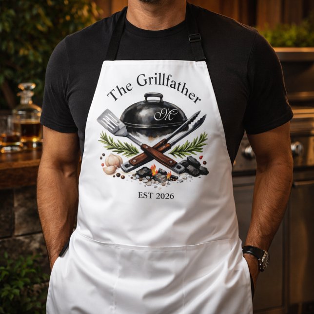 Delantal Personalized Grillfather Monogram (Subido por el creador)