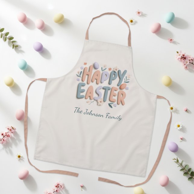 Delantal Personalized Happy Easter Family Apron (Subido por el creador)