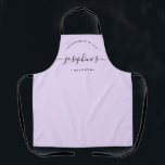 Delantal Personalized Homemade with Love Kitchen purple<br><div class="desc">Let's get baking. Customize the script Name on this personalized purple apron. Seen here in red with white typography in a stylish treatment. Encourage the sweet baker in your life, a small business bakery owner with a special gift. Perfect for baking those yummy goodies, treats, cakes, cookies and more. Featuring...</div>