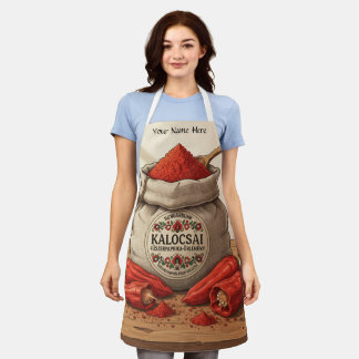 Delantal Personalized Hungarian Kalocsai Paprika Apron 