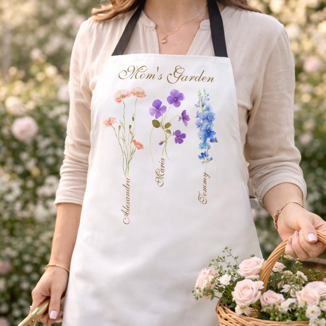 Delantal Personalized Kids Name Garden Mother (Subido por el creador)